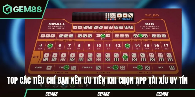 Top các tiêu chí bạn nên ưu tiên khi chọn app tài xỉu uy tín